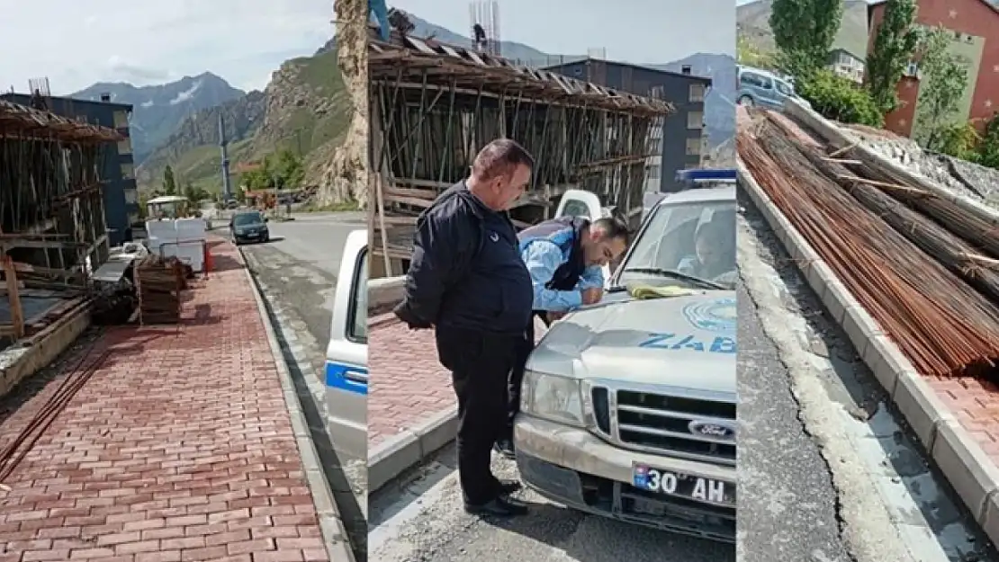 Hakkari'de kaldırımı işgal eden inşaat sahibine 15 bin TL ceza