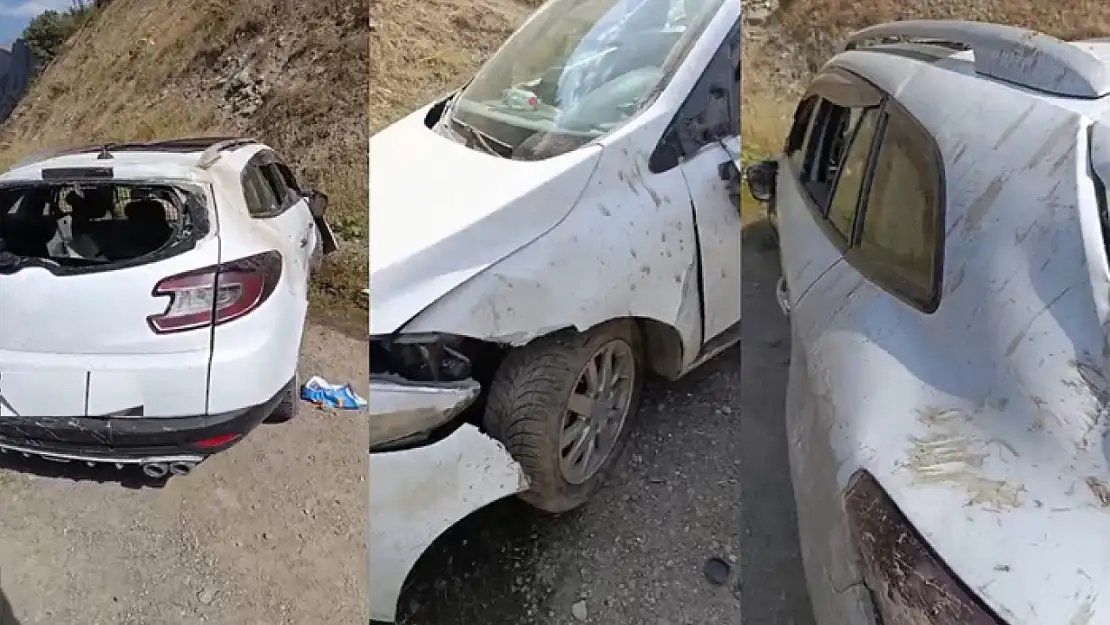 Hakkari'de kaya parçaları kazaya neden oldu