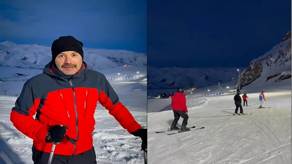 Hakkari'de kayak merkezi ışıklandırıldı