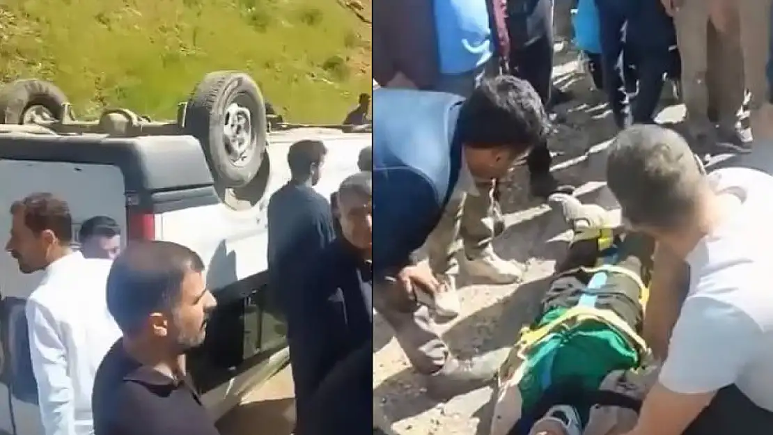 Hakkari'de öğrenci servisi takla attı