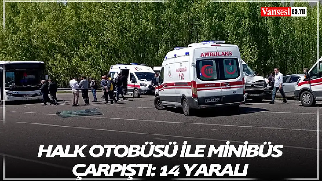 Halk otobüsü ile minibüs çarpıştı: 14 yaralı