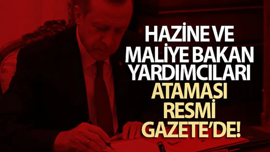 Hazine ve Maliye Bakan Yardımcıları ataması Resmi Gazete'de