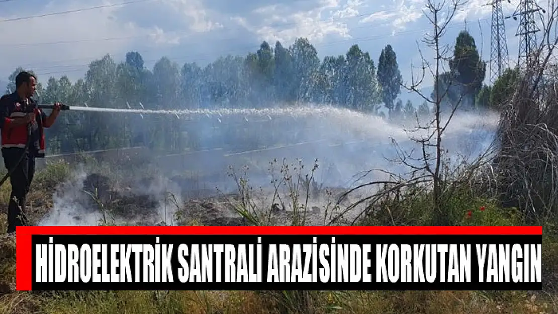 Hidroelektrik santrali arazisinde korkutan yangın