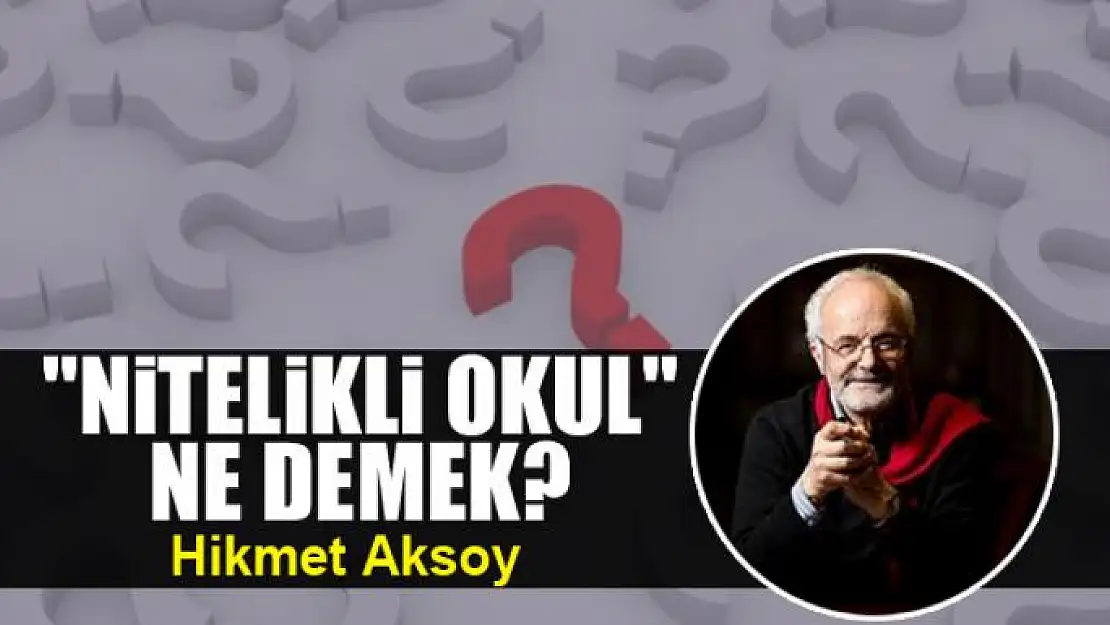 'Nitelikli okul' ne demek?