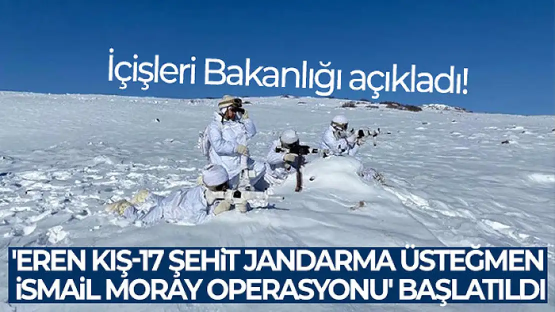 İçişleri Bakanlığı açıkladı! 'Eren Kış-17 Şehit Jandarma Üsteğmen İsmail Moray Operasyonu' başlatıldı