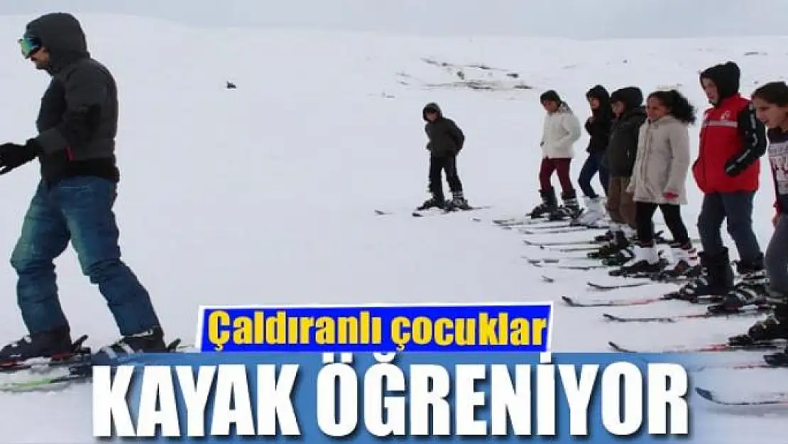 Çaldıranlı çocuklar kayak öğreniyor