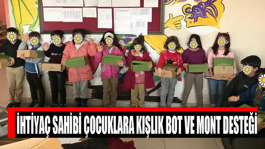 İhtiyaç sahibi çocuklara kışlık bot ve mont desteği