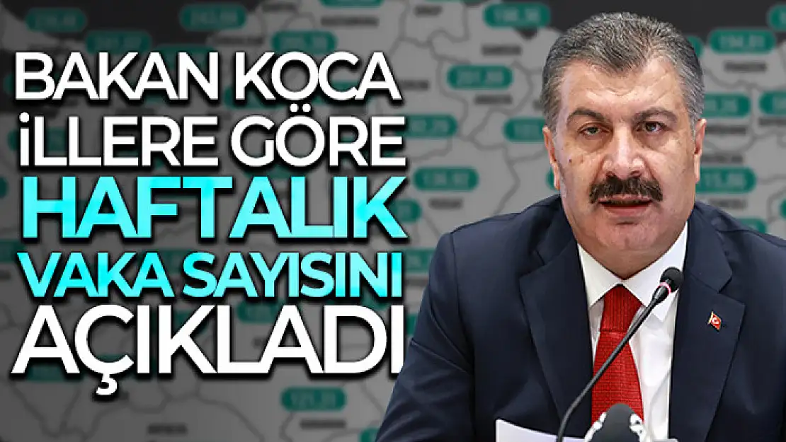 İllere göre haftalık vaka sayısı açıklandı