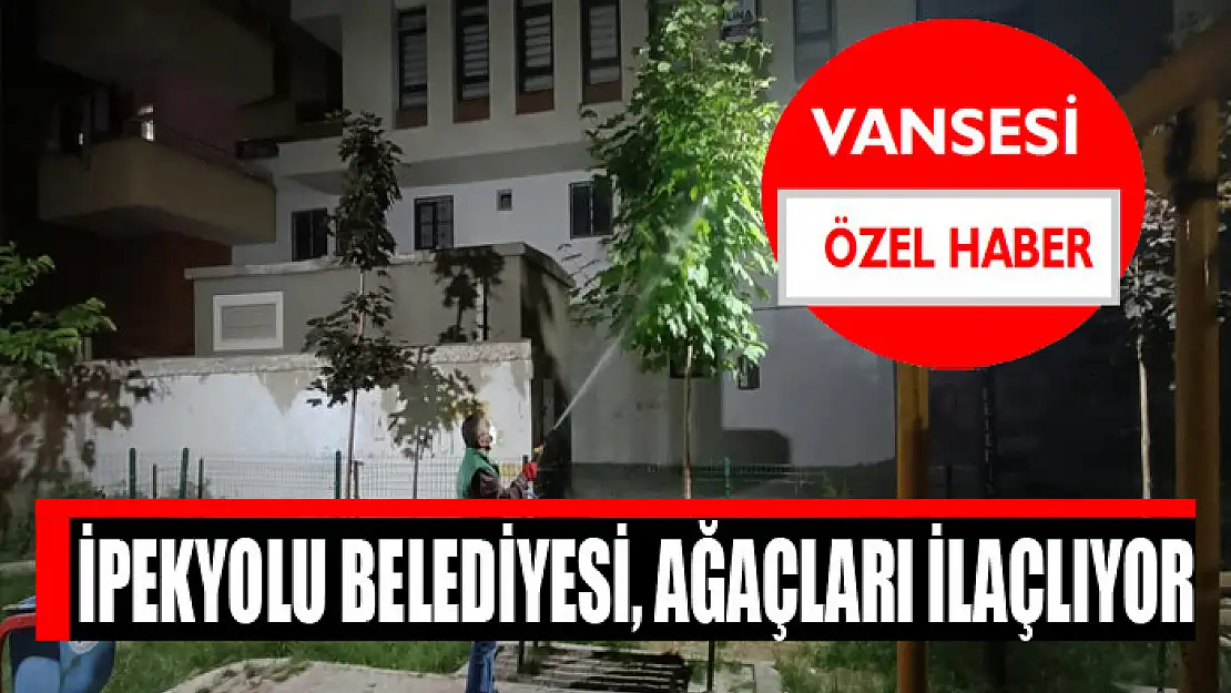 İpekyolu Belediyesi, ağaçları ilaçlıyor