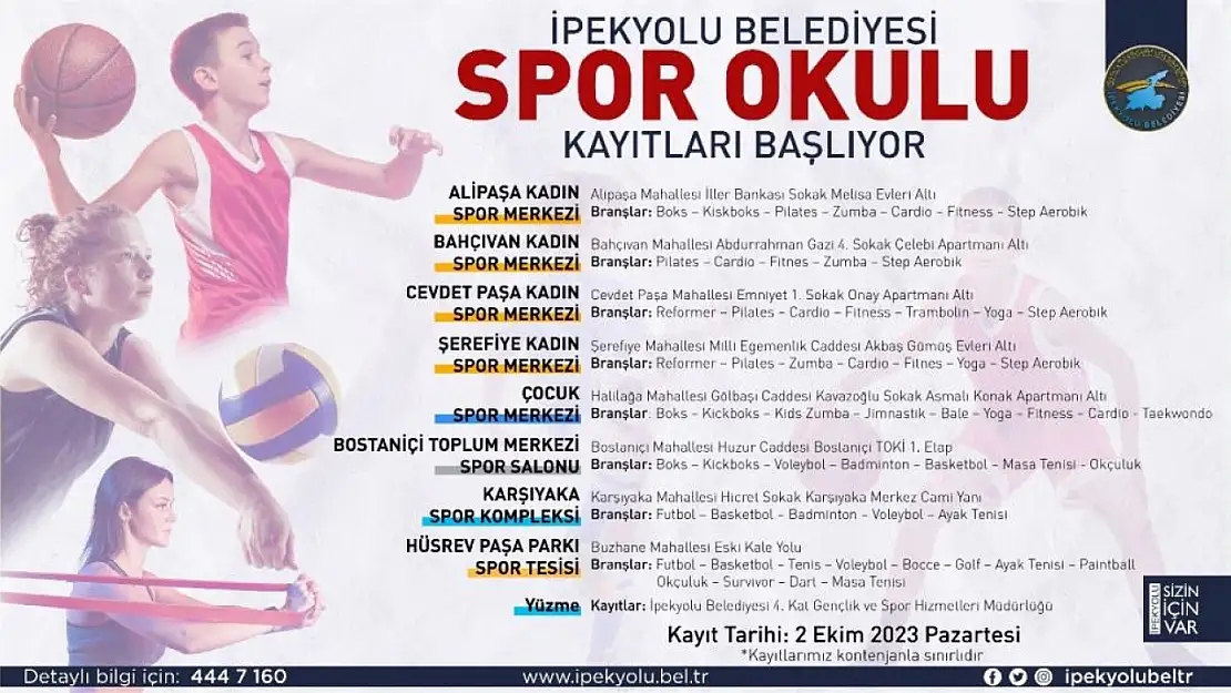 İpekyolu'nda spor okulu kayıtları başlıyor