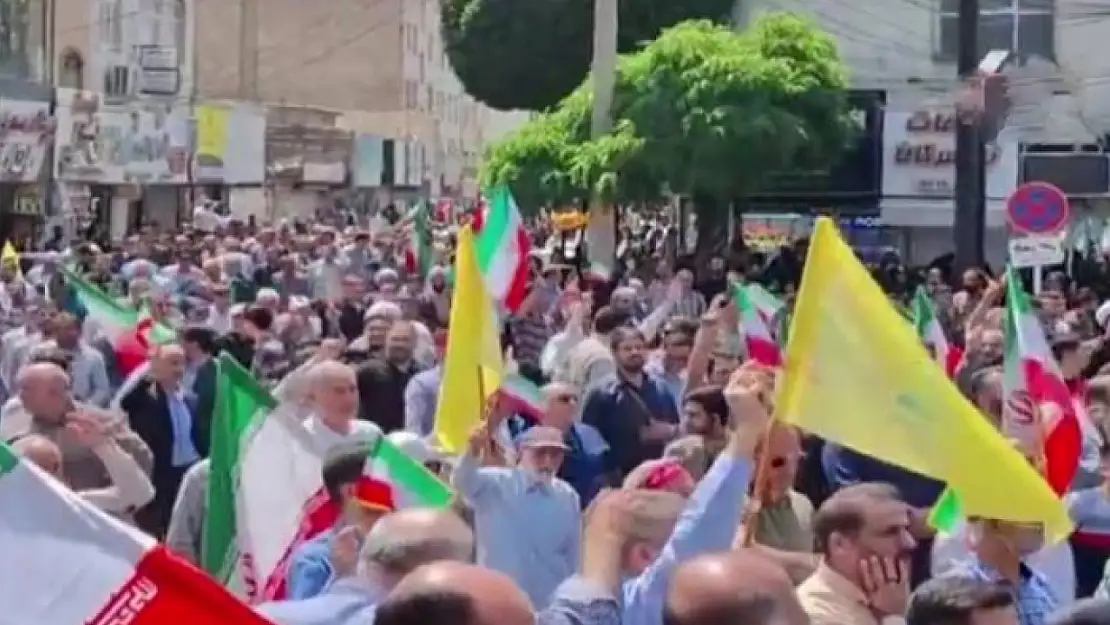 İran'ın dört bir yanında İsrail aleyhinde protesto