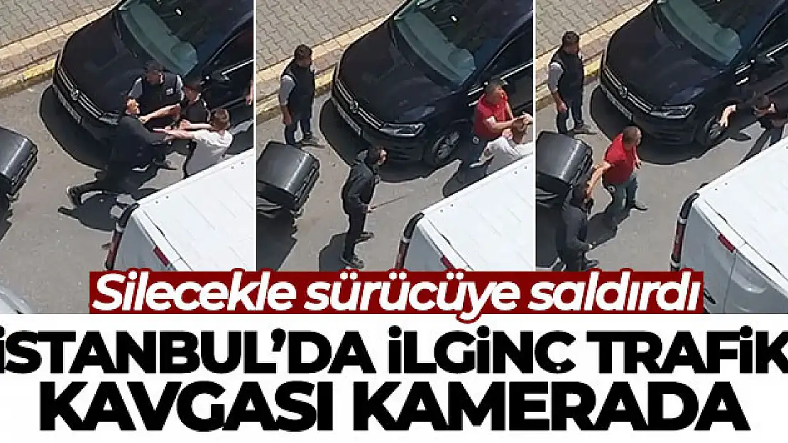 İstanbul'da ilginç trafik kavgası kamerada: Silecekle sürücüye saldırdı