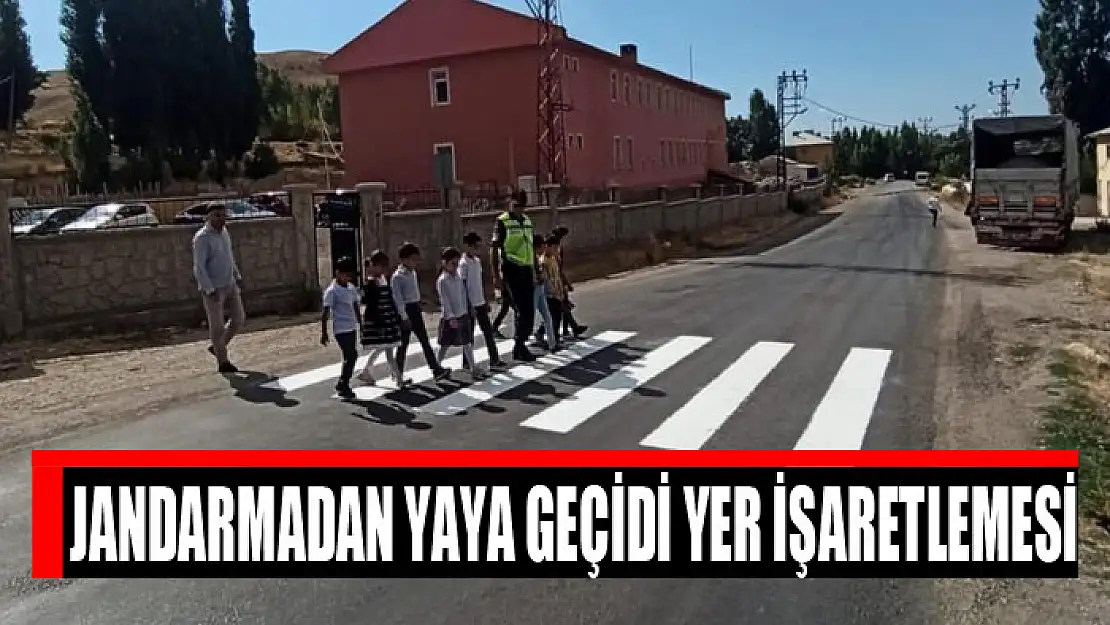 Jandarmadan yaya geçidi yer işaretlemesi