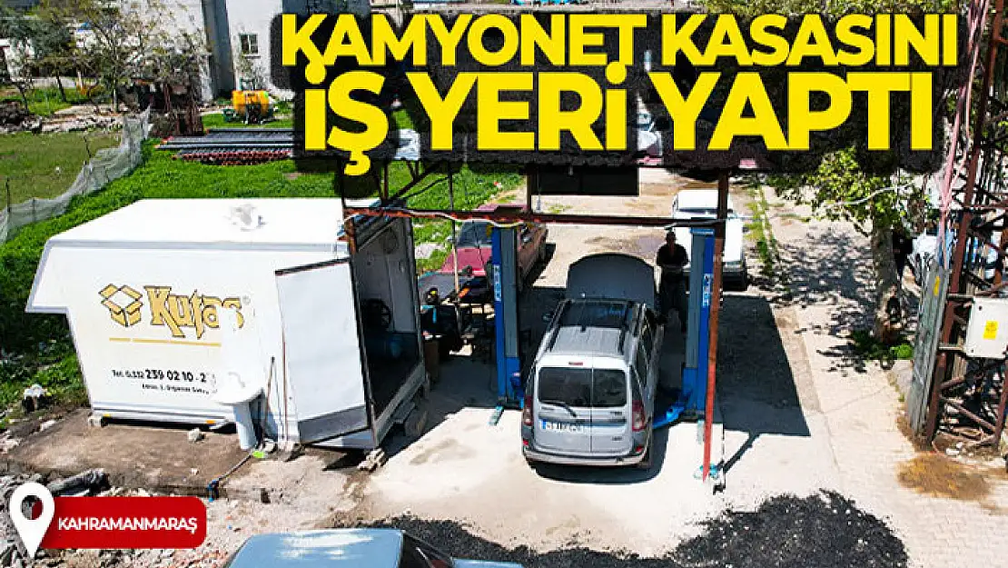 Kamyonet kasasını iş yeri yaptı