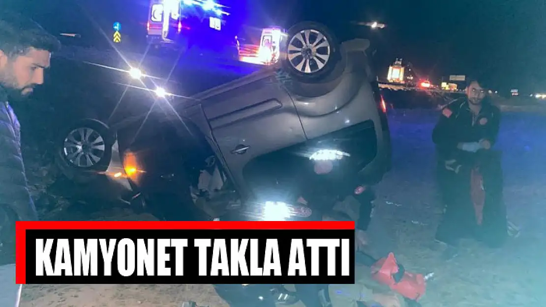 Kamyonet takla attı