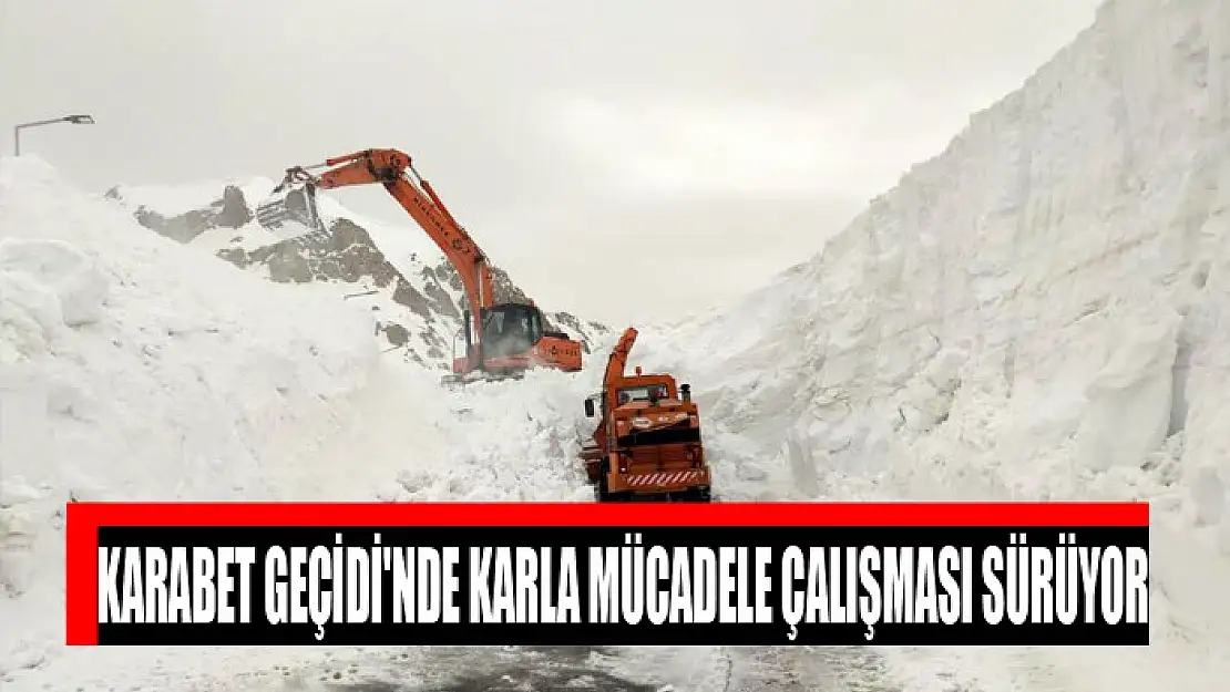 Karabet Geçidi'nde karla mücadele çalışması sürüyor