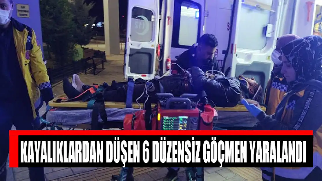 Kayalıklardan düşen 6 düzensiz göçmen yaralandı