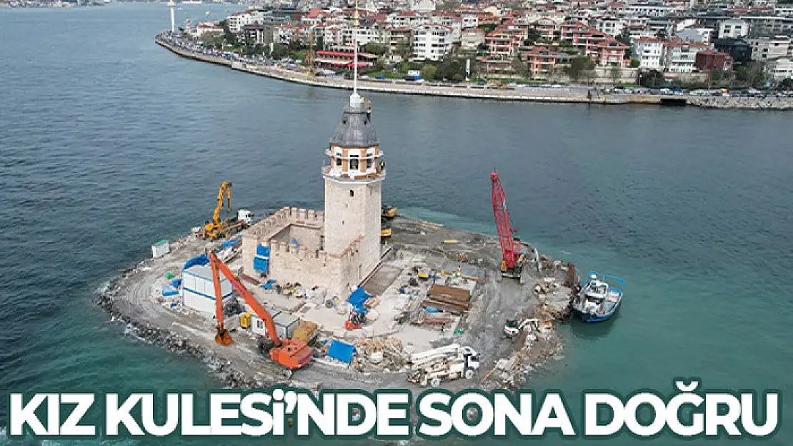 Kız Kulesi'nde sona yaklaşıldı, dron ile havadan görüntülendi