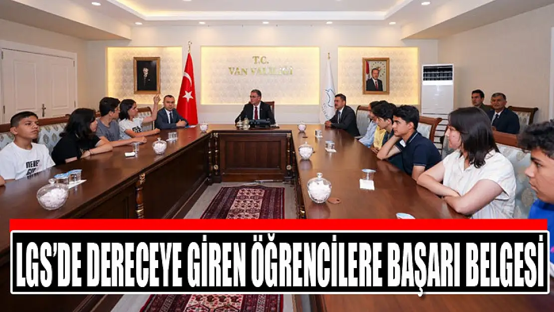 LGS'de dereceye giren öğrencilere başarı belgesi