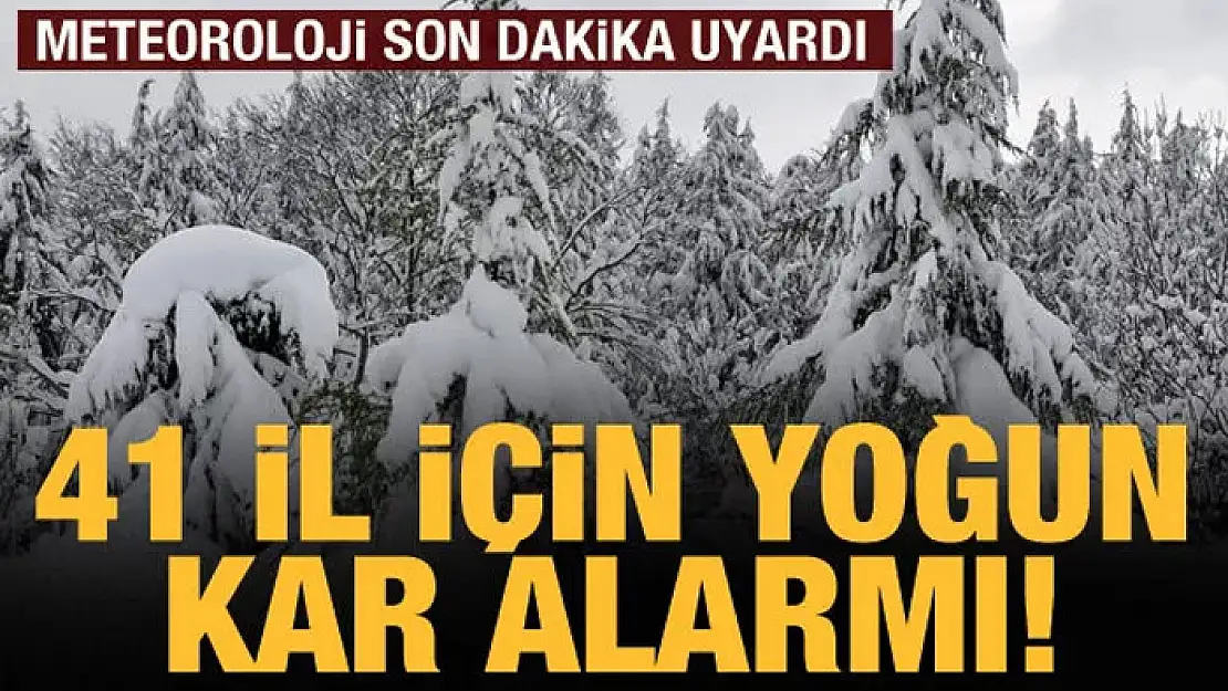 Meteoroloji 41 ili uyardı: Yoğun kar alarmı!