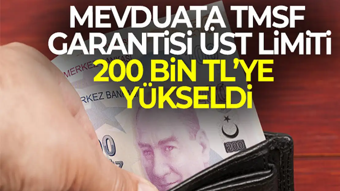 Mevduata TMSF garantisi üst limiti 200 bin TL'ye yükseldi