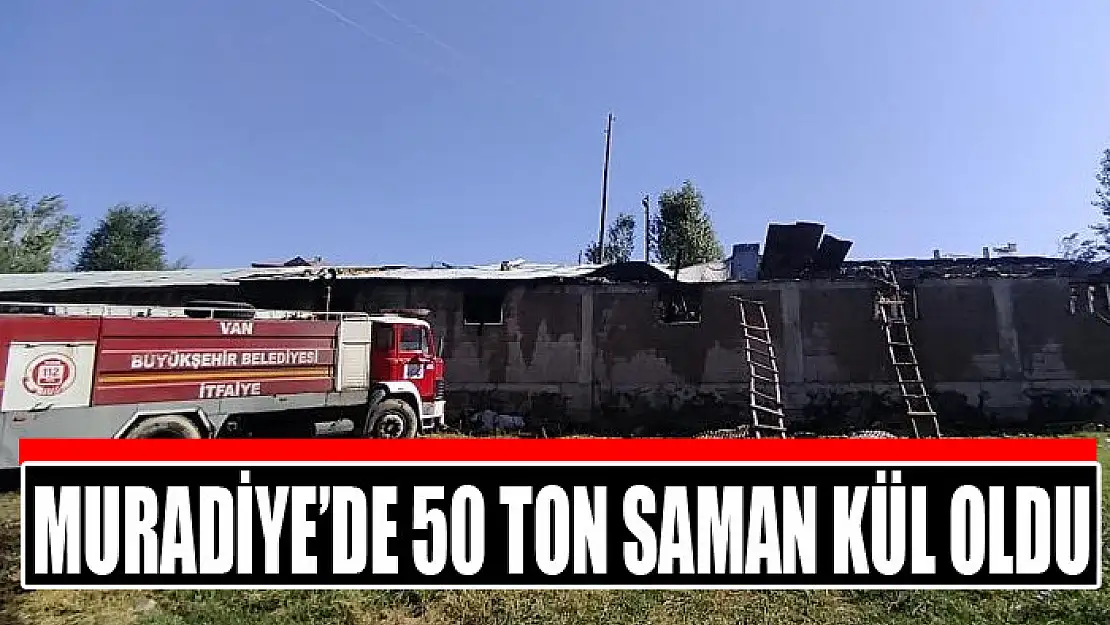 Muradiye'de 50 ton saman kül oldu