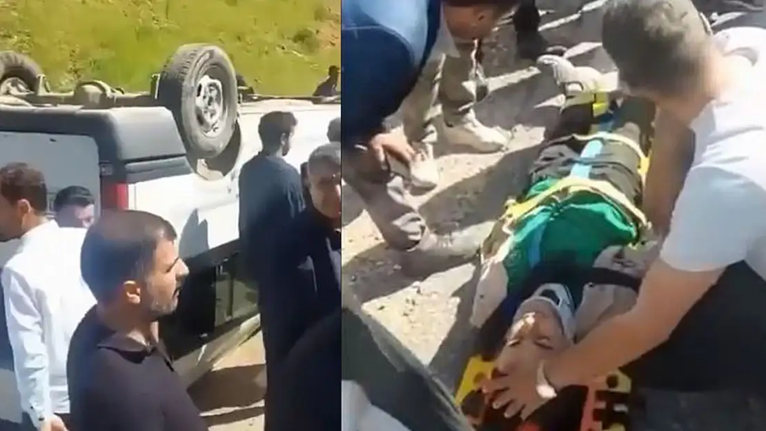 Öğrenci servisi takla attı: 13 yaralı