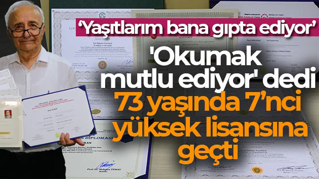 'Okumak mutlu ediyor' dedi, 73 yaşında 7'nci yüksek lisansına geçti