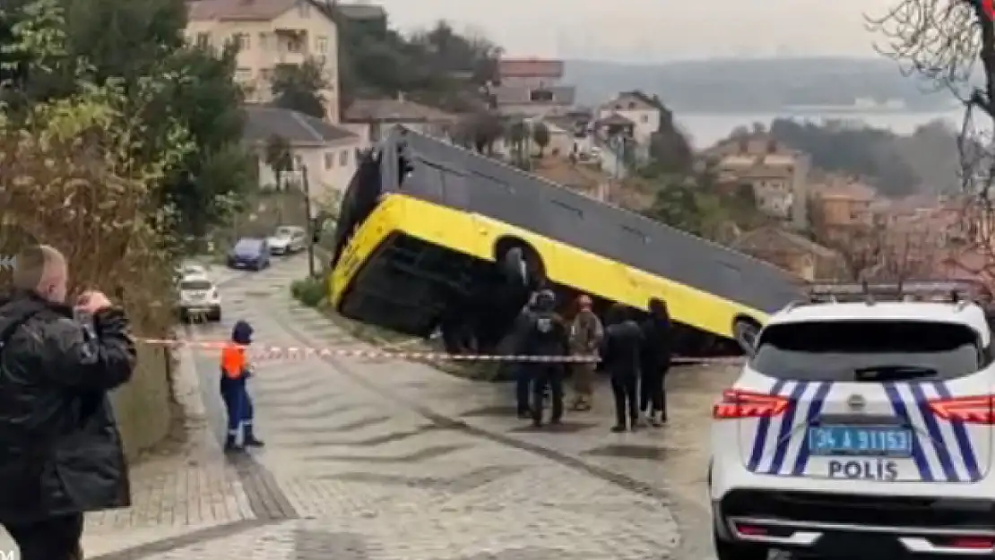 Otobüs evin bahçesine düştü