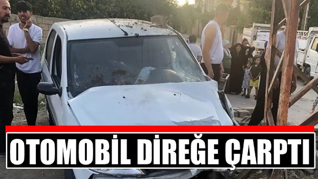 Otomobil direğe çarptı