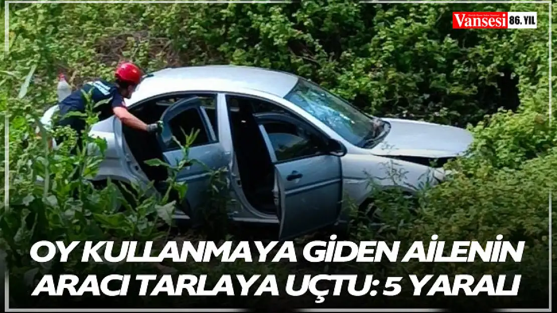 Oy kullanmaya giden ailenin aracı tarlaya uçtu: 5 yaralı