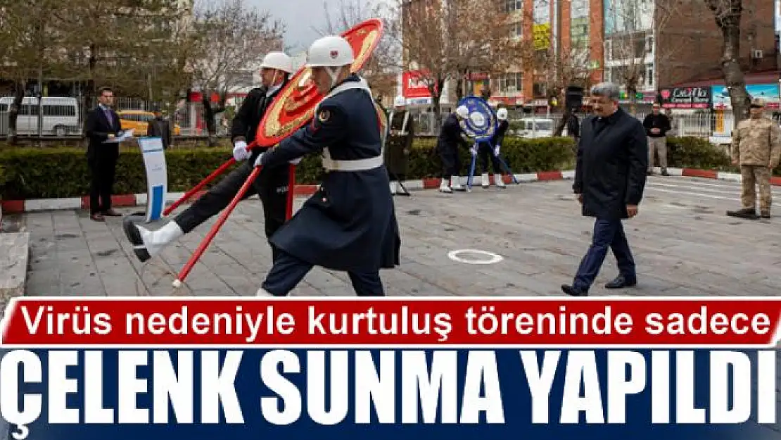 Koronavirüs nedeniyle kurtuluş töreninde sadece çelenk sunma yapıldı