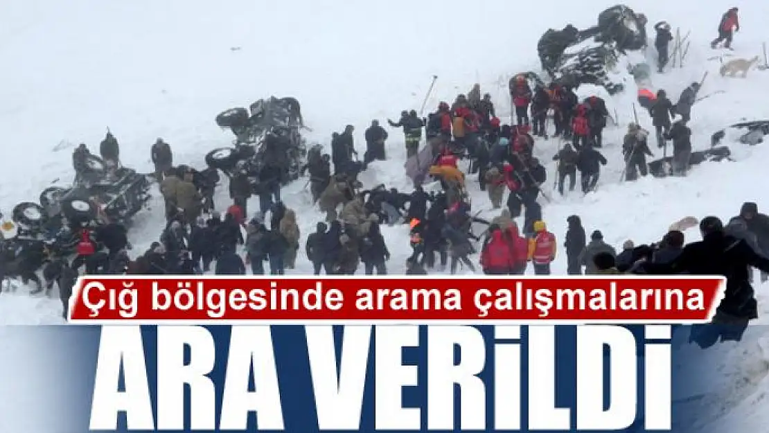 Çığ bölgesinde arama çalışmalarına ara verildi