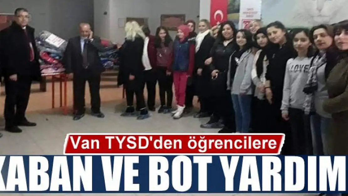 Van TYSD'den öğrencilere kaban ve bot yardımı