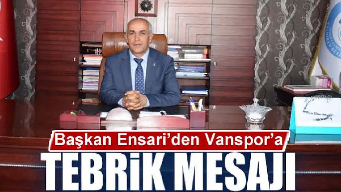 Başkan Ensari'den 2. lige yükselen Van Büyükşehir Belediyespor'a tebrik mesajı