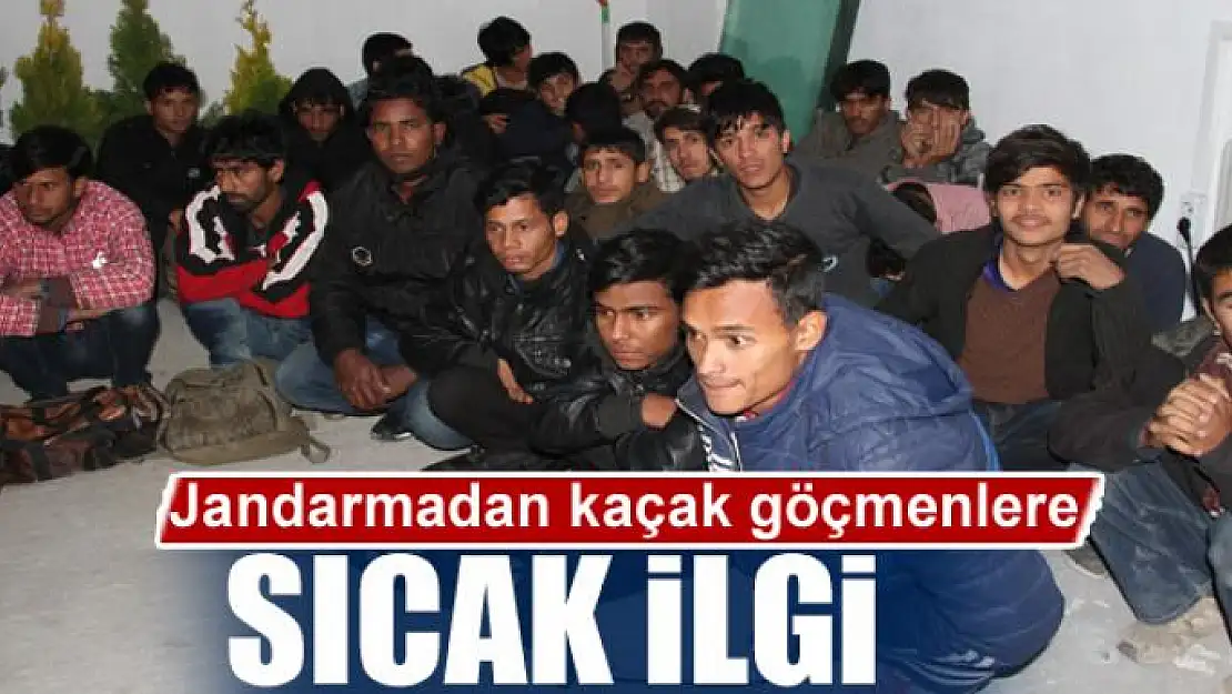 Jandarmadan kaçak göçmenlere sıcak ilgi