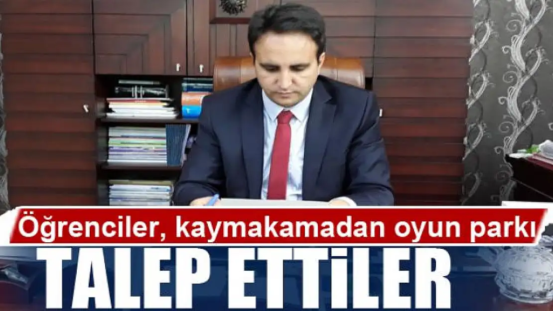 Öğrenciler, kaymakama gönderdikleri mektuplu okullarına oyun parkı talep ettiler