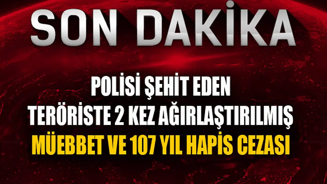 Polisi şehit eden teröriste 2 kez ağırlaştırılmış müebbet ve 107 yıl hapis cezası