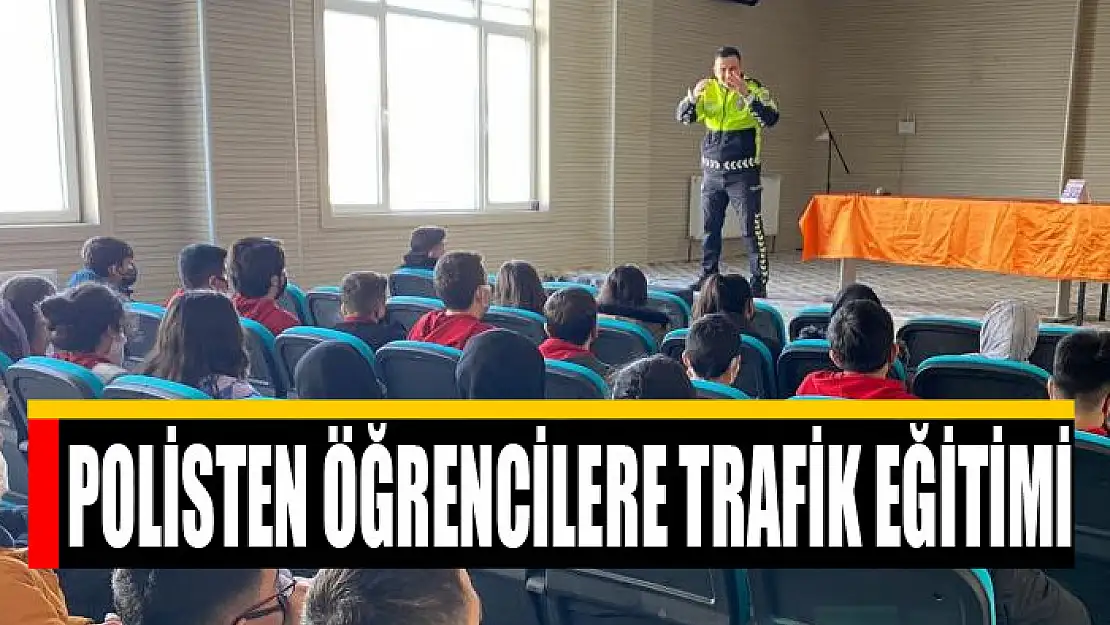 Polisten öğrencilere trafik eğitimi