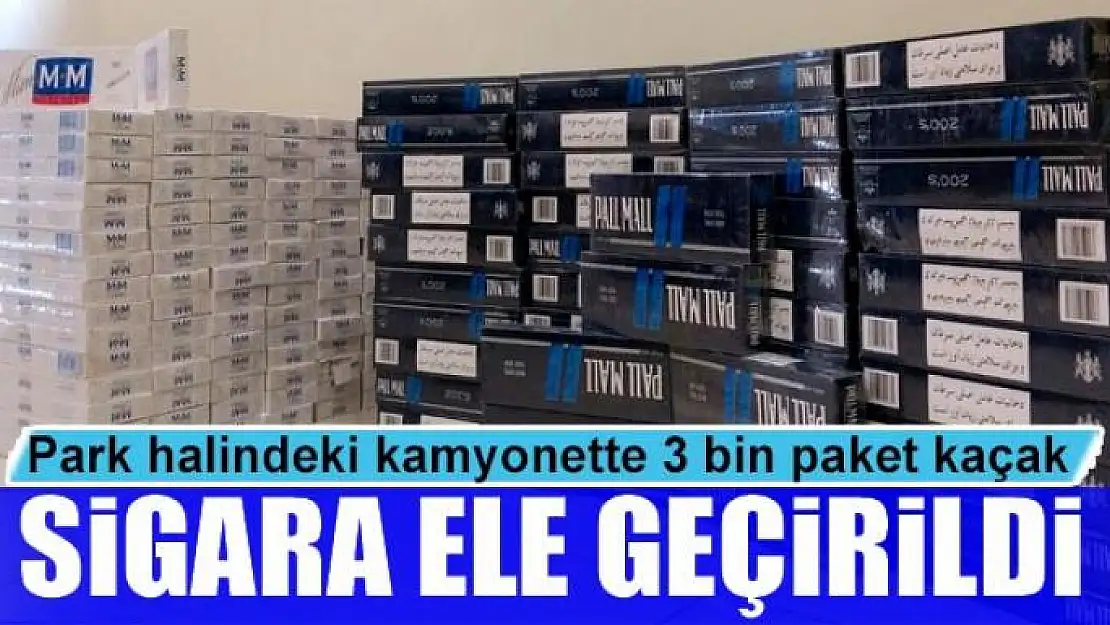 Van'da park halindeki kamyonette 3 bin paket kaçak sigara ele geçirildi 