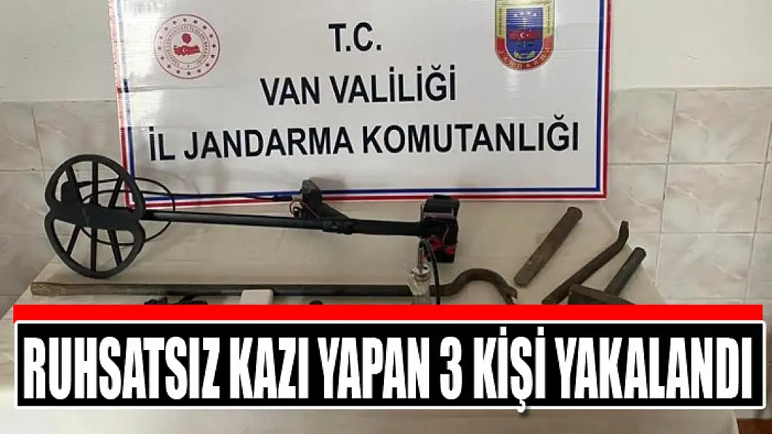 Ruhsatsız kazı yapan 3 kişi yakalandı