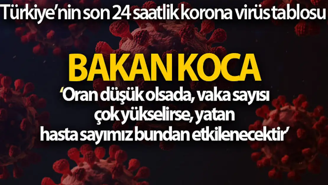 Sağlık Bakanlığı, Türkiye'nin son 24 saatlik korona virüs tablosunu açıkladı