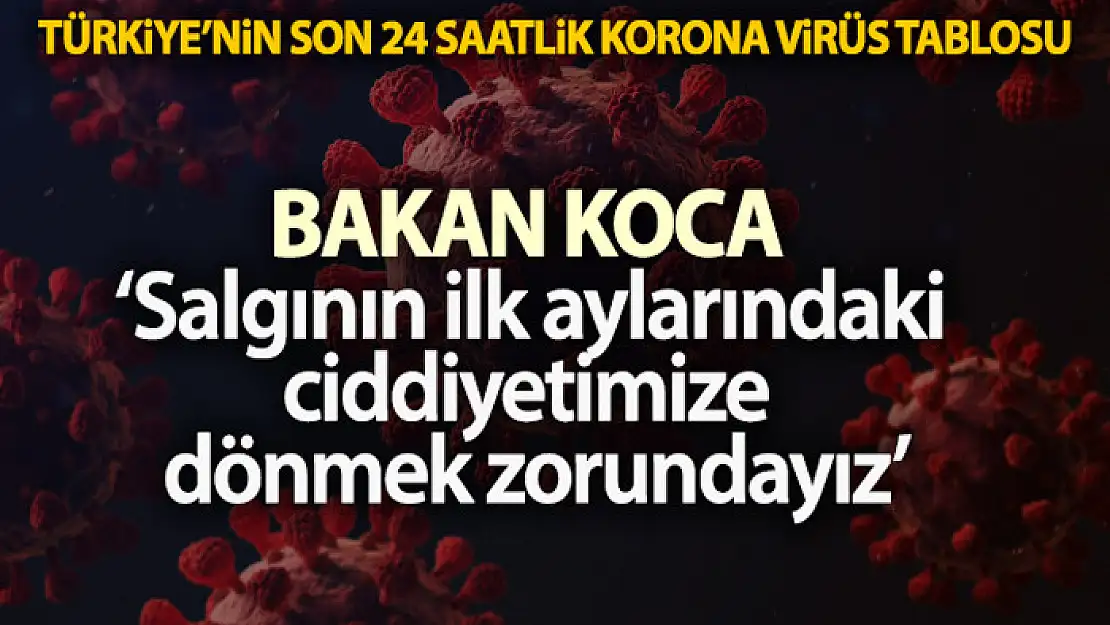 Sağlık Bakanlığı, Türkiye'nin son 24 saatlik korona virüs tablosunu açıkladı