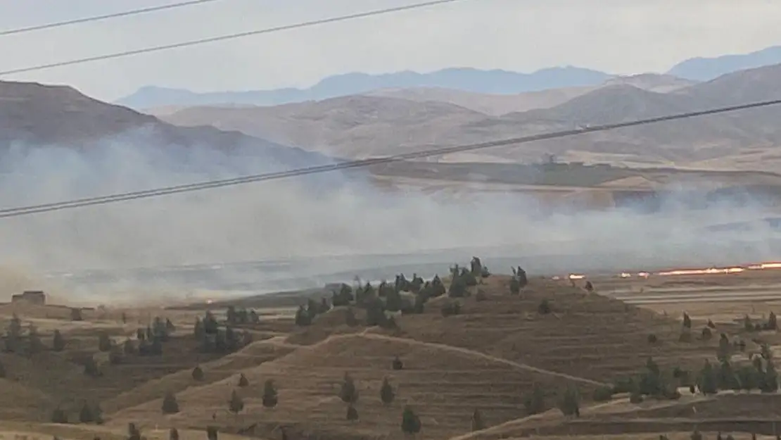 Siirt Havaalanı yakınlarında anız yangını