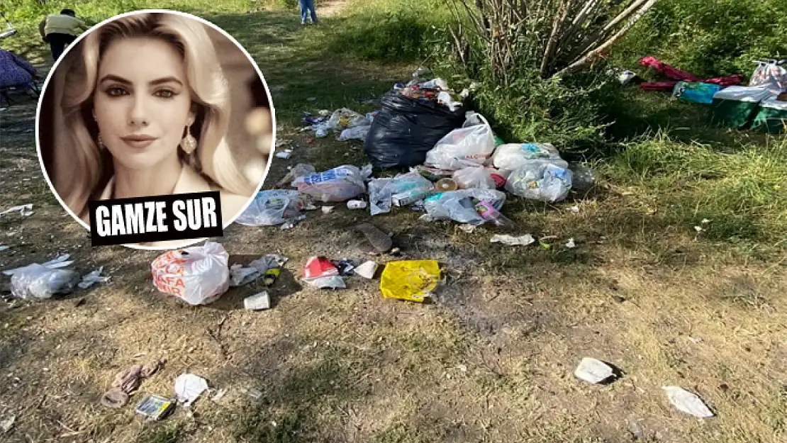 Sosyal medya kullanıcısı Gamze Sur, piknikçilerin çöp sorununa dikkat çekti