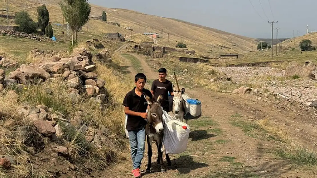 Su ihtiyaçlarını 2 kilometrelik mesafeden eşek sırtında su taşıyarak karşılıyorlar 