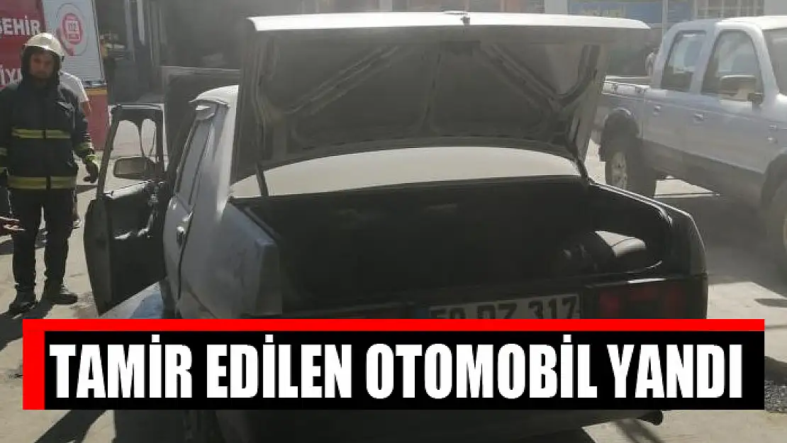 Tamir edilen otomobil yandı