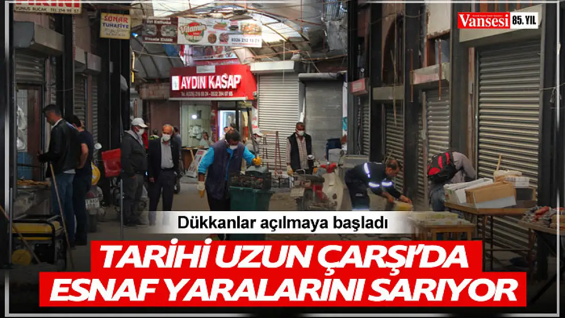 Tarihi Uzun Çarşı'da esnaf yaralarını sarıyor