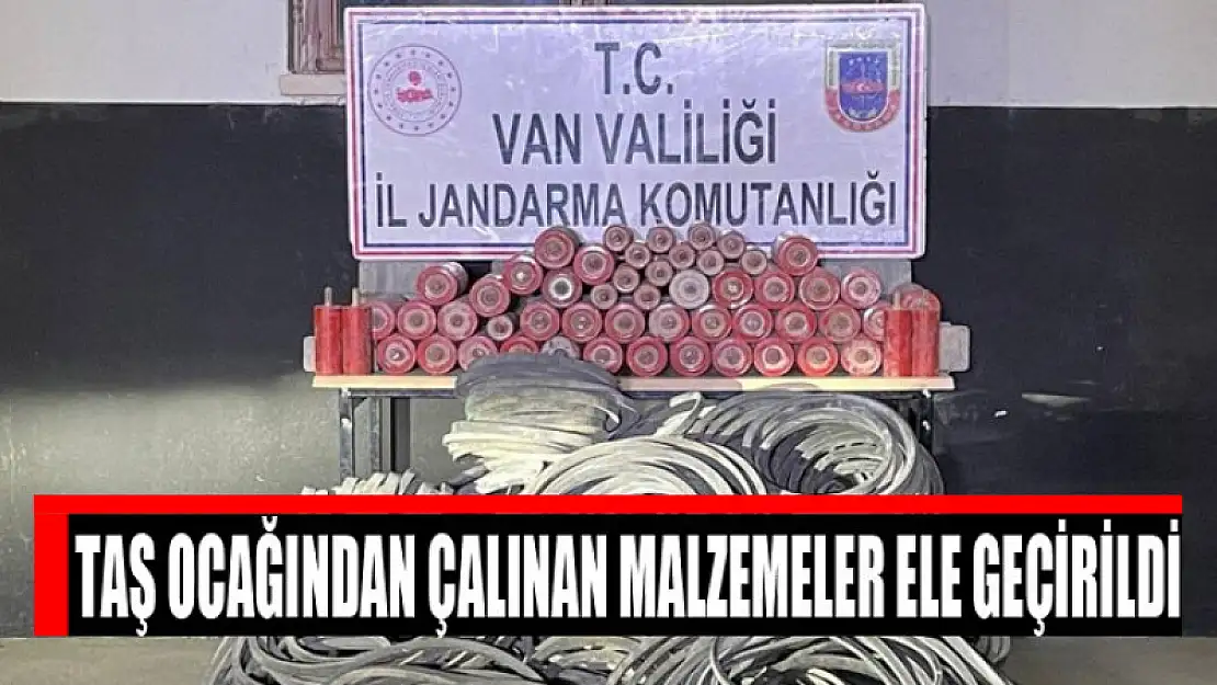 Taş ocağından çalınan malzemeler ele geçirildi