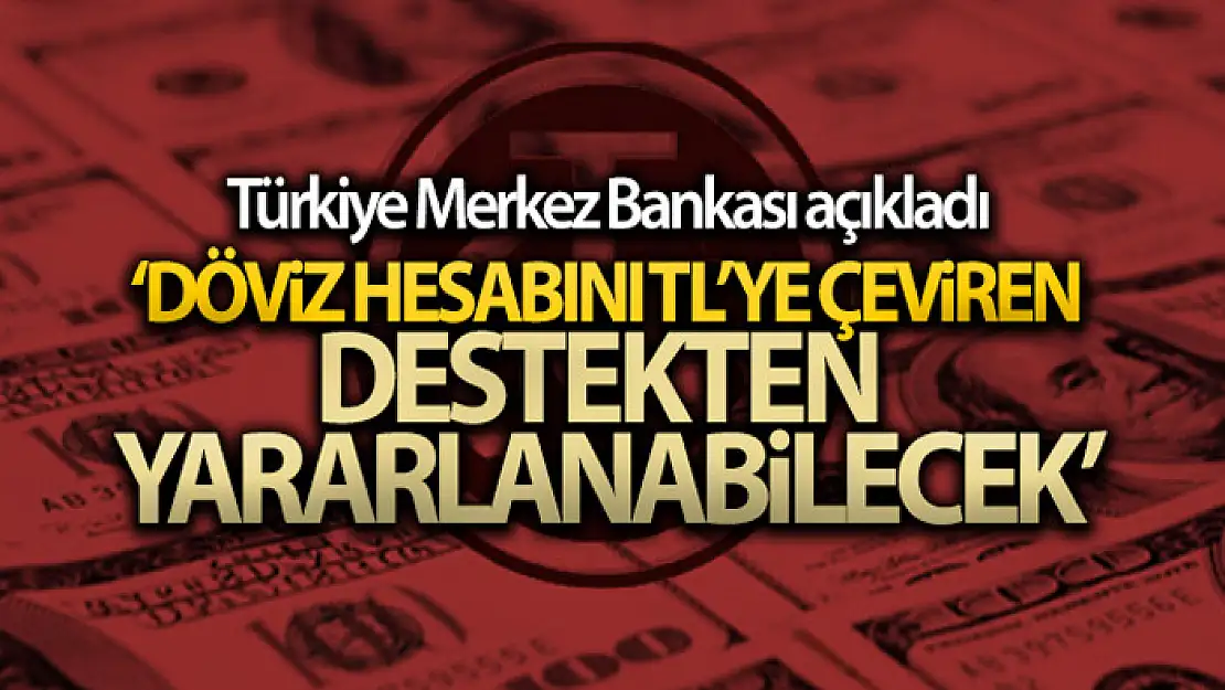 TCMB: 'Döviz hesabını Türk lirası mevduatına çevirenlere destek verilecek'